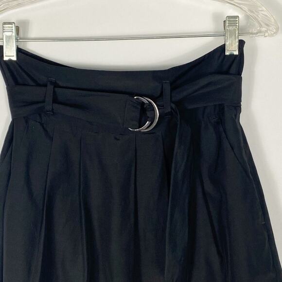 Banana Republic Black Belted High-waisted Silk-Blend Pencil Skirt - Picture 2 of 10